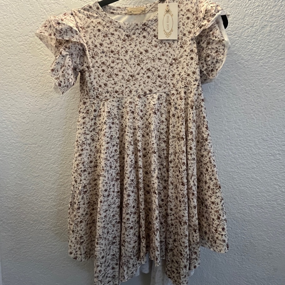Joyfolie Cream Floral Kids Dress